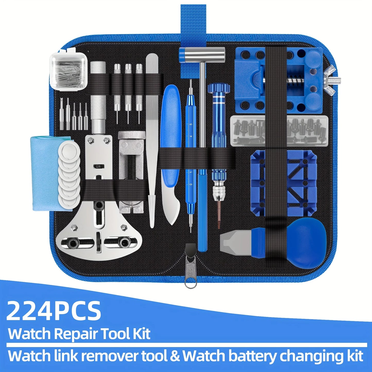 Watch Repair Kit, Professional Watch Repair Tool, Watch Battery Replacement Tool Kit 224 pcs