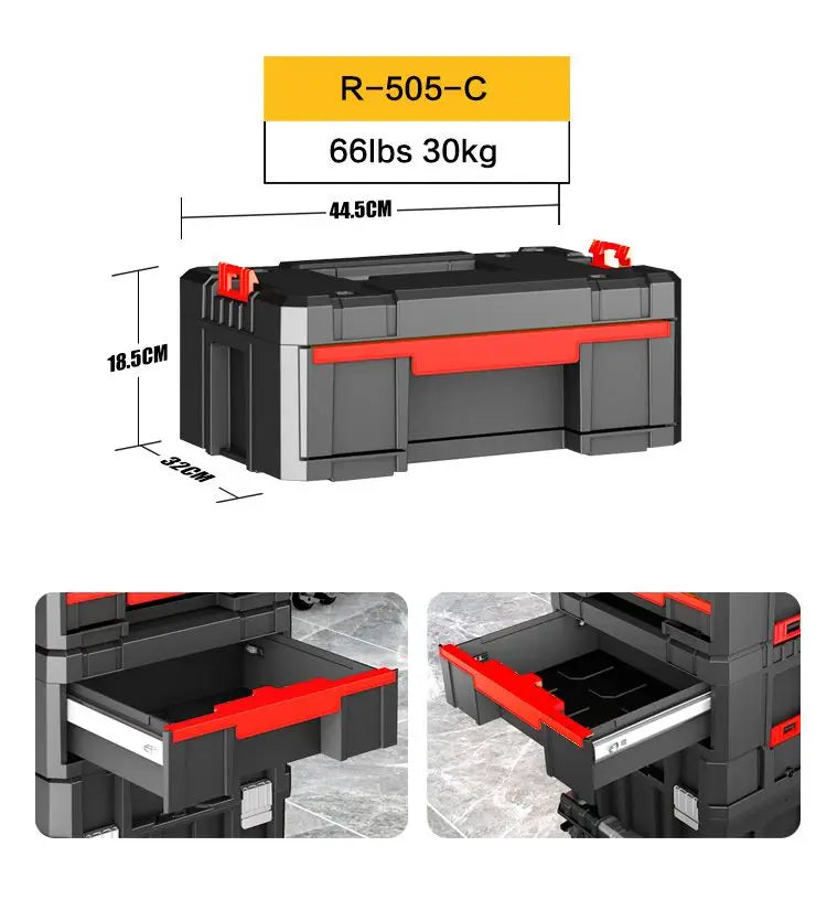 Delixi Electrical Appliances. For sale separately. Stackable roller tool box, plastic portable
