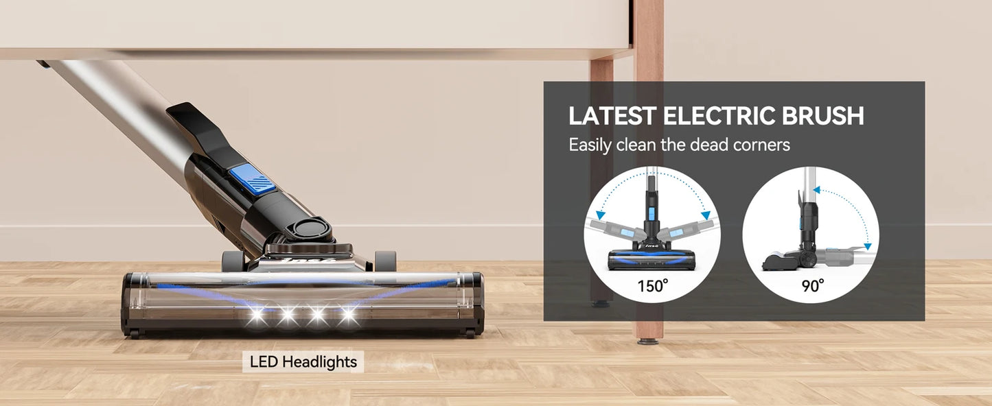 INSE Cordless Vacuum Cleaner, 20Kpa Lightweight Stick Vacuum with 2200mAh Battery