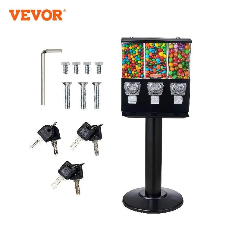 VEVOR Commercial Vending Machine Triple Compartment Candy Dispenser Gumball Bank  for Business