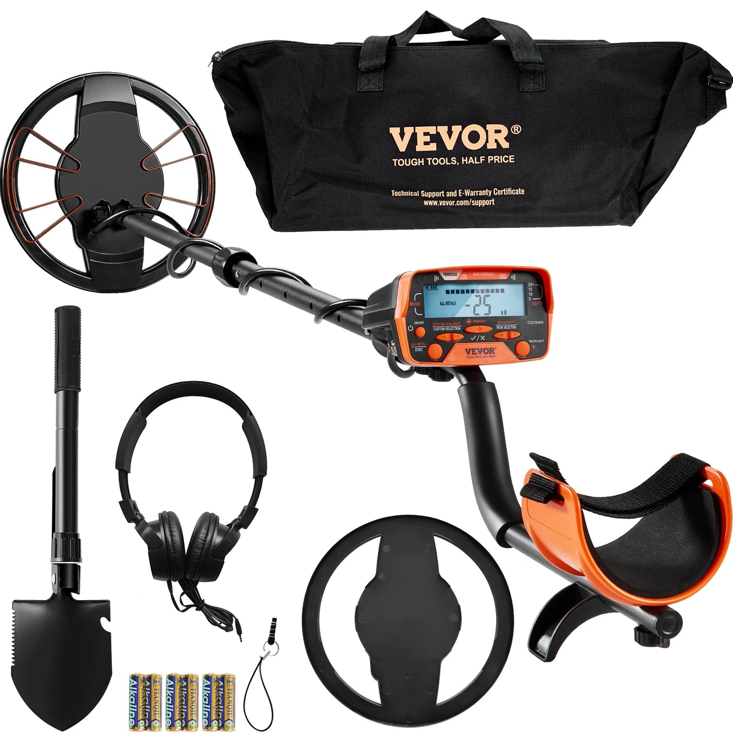 VEVOR Metal Detector for Adults & Kids 10Inch Waterproof Search Coil with LCD Display