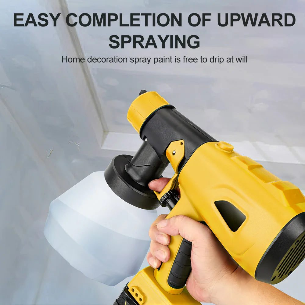 1000ML Cordless Spray Gun Auto Furniture Steel Coating Airbrush Power Tool for Dewalt 20V Battery