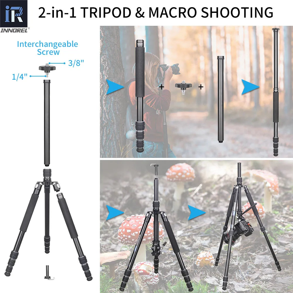 INNOREL RT45A Tripod Aluminum Alloy Travel Portable Photographic Monopod/DSLR Camcorder Stand