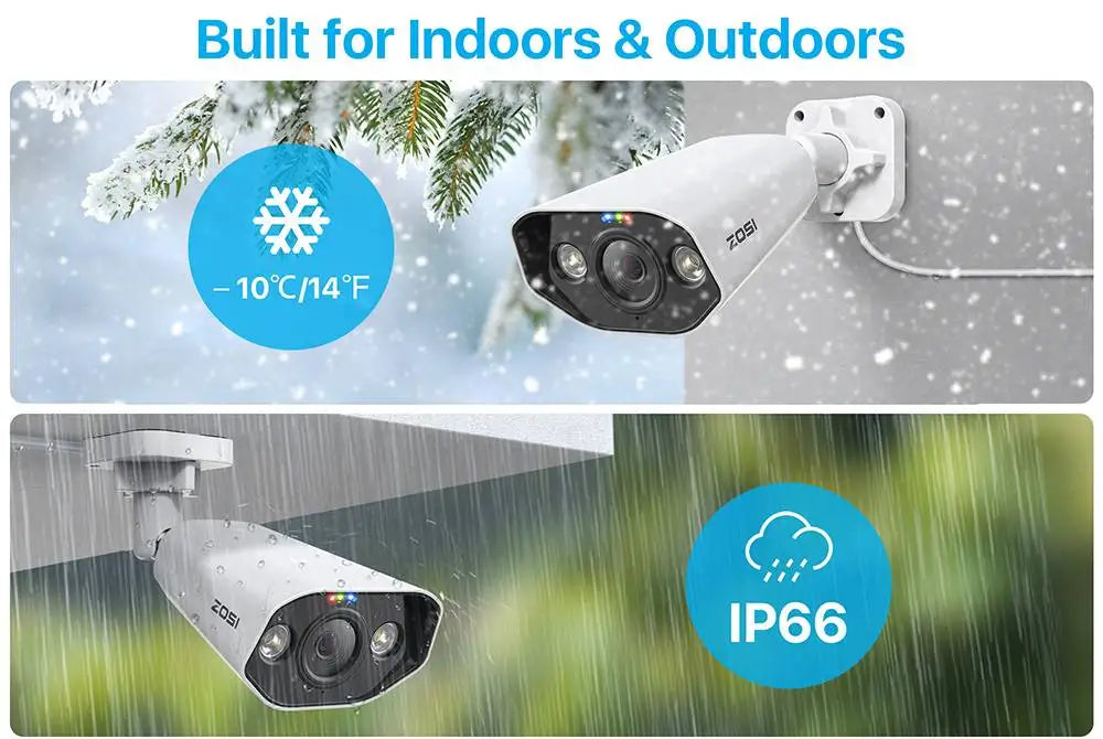 ZOSI 8CH 4K PoE CCTV Security Camera System 8MP/5MPSuper HD Outdoor IP Cameras AI Starlight/Night