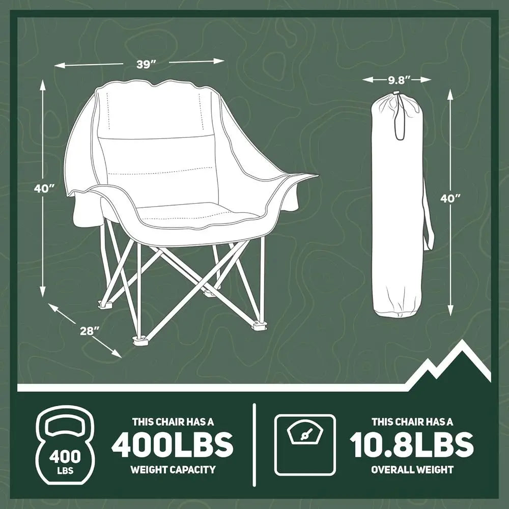Heavy-Duty Outdoor Folding Lounge Chair with Comfort Padding, Suitable for Balcony, 400lb