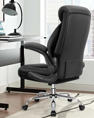 Office Chair, Executive Leather Chair Adjustable High Back, Lumbar Support, Big and Tall Office