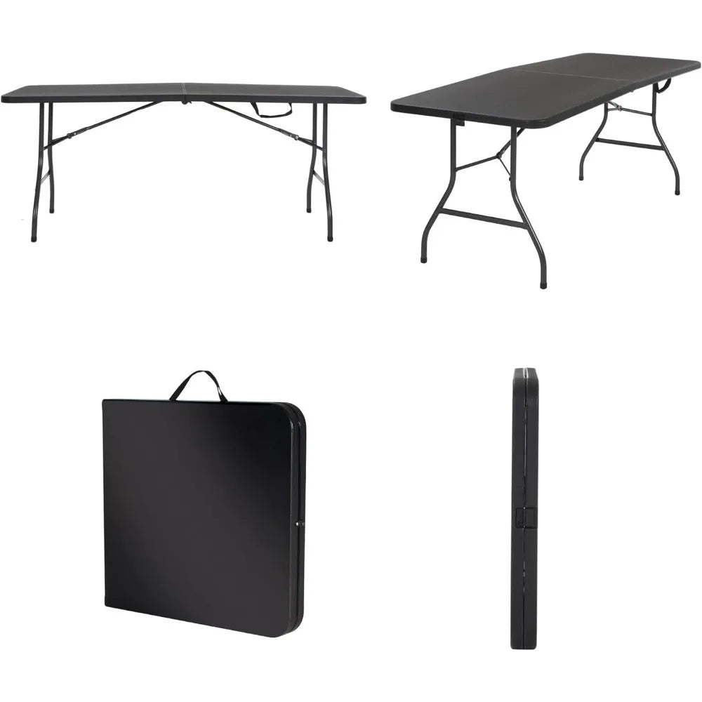 COSCO Molded Folding Banquet Table w/Handle, 6ft, Black