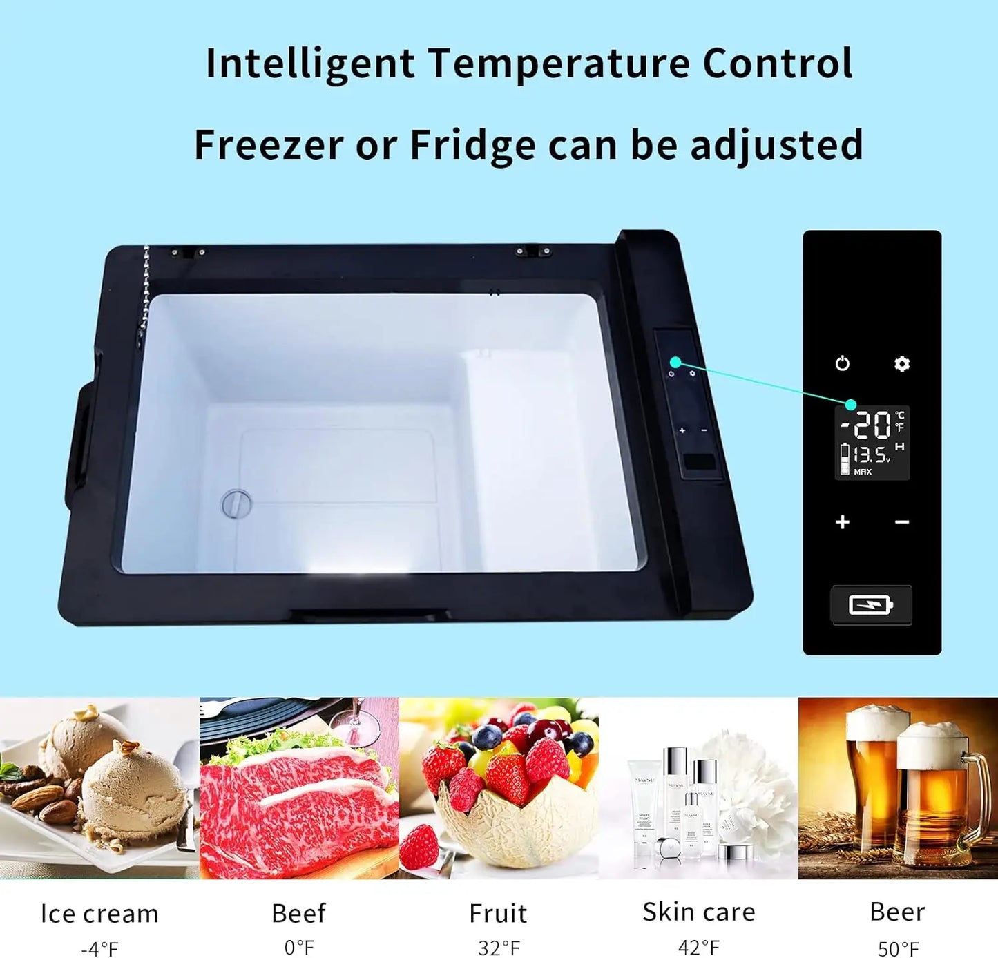 C40 Portable Refrigerator, 12 Volt Car Freezer, 42 Quart(40 Liter) Fast Cooling 12V Fridge Cooler