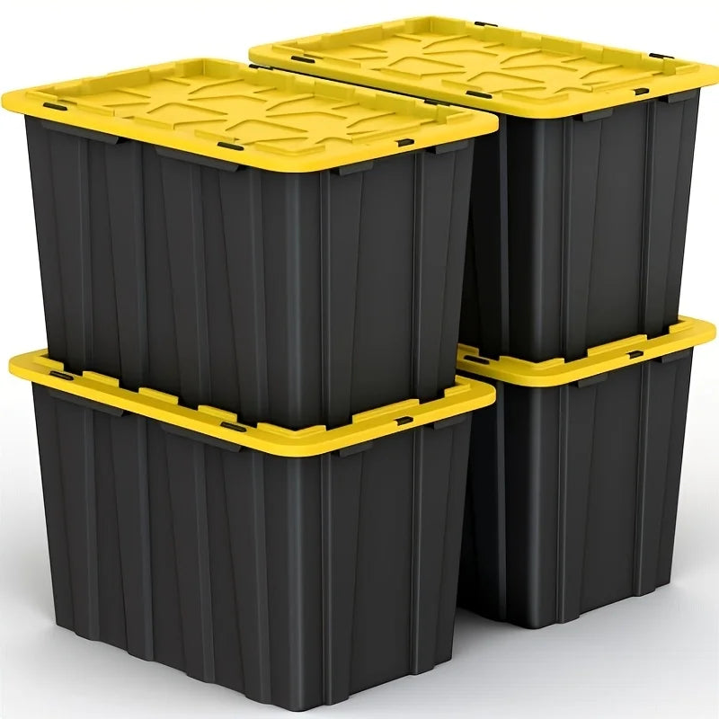 4pcs 17 Gallon Plastic Storage Bin Tote Organizing Container with Ultra Durable Secure Latching Lids