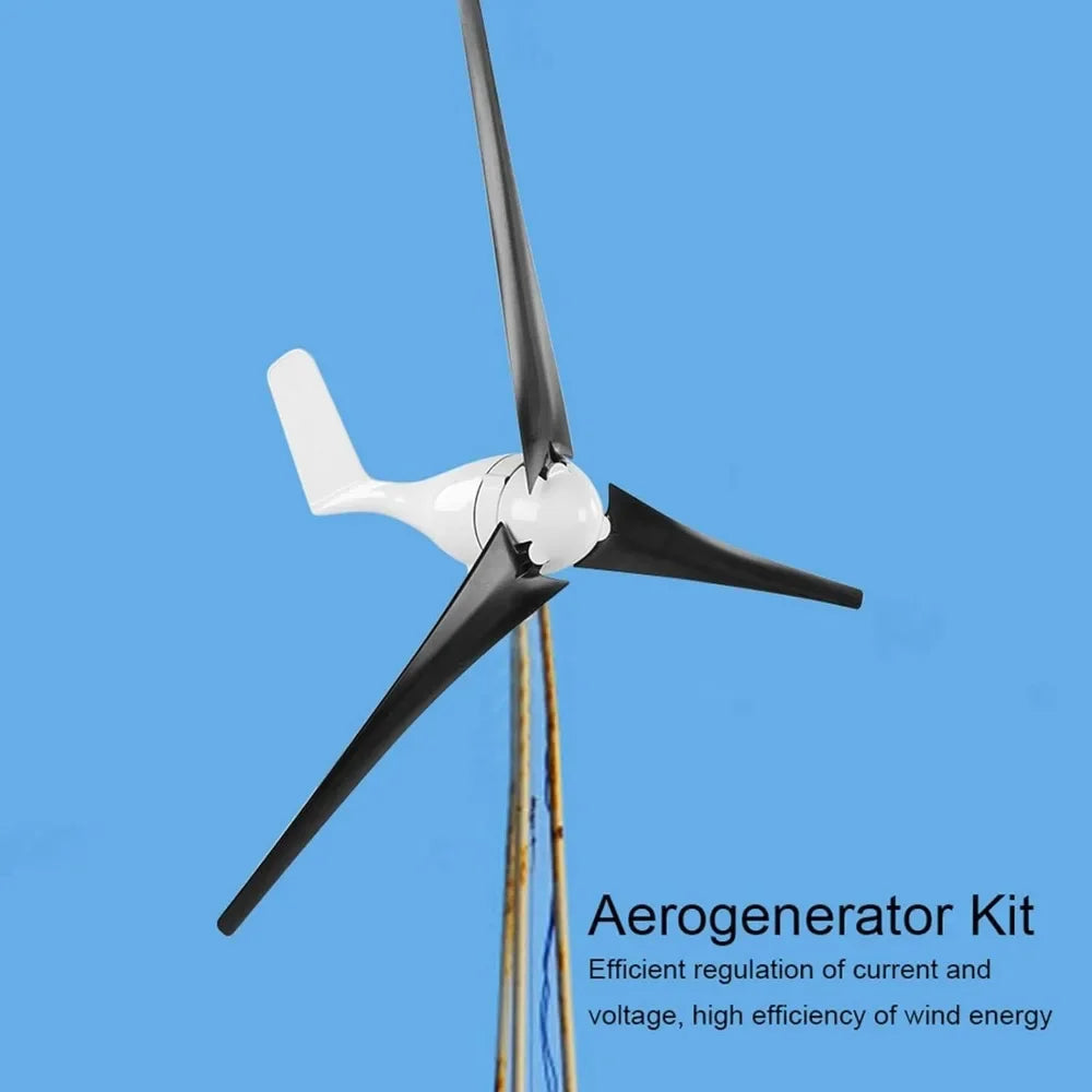 1200W Wind Generator Turbines Kit, Small 3 Blades Generator Power Parts Turbines Kit