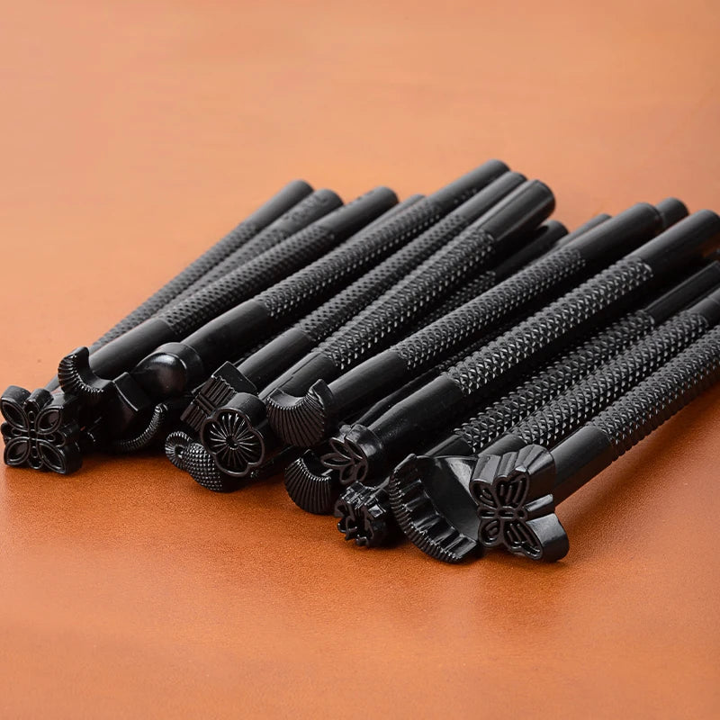 WUTA Leather Stamping Tools Skin Stamps Kit Carving 20Pcs Patterns Craft Embossing Punch Set
