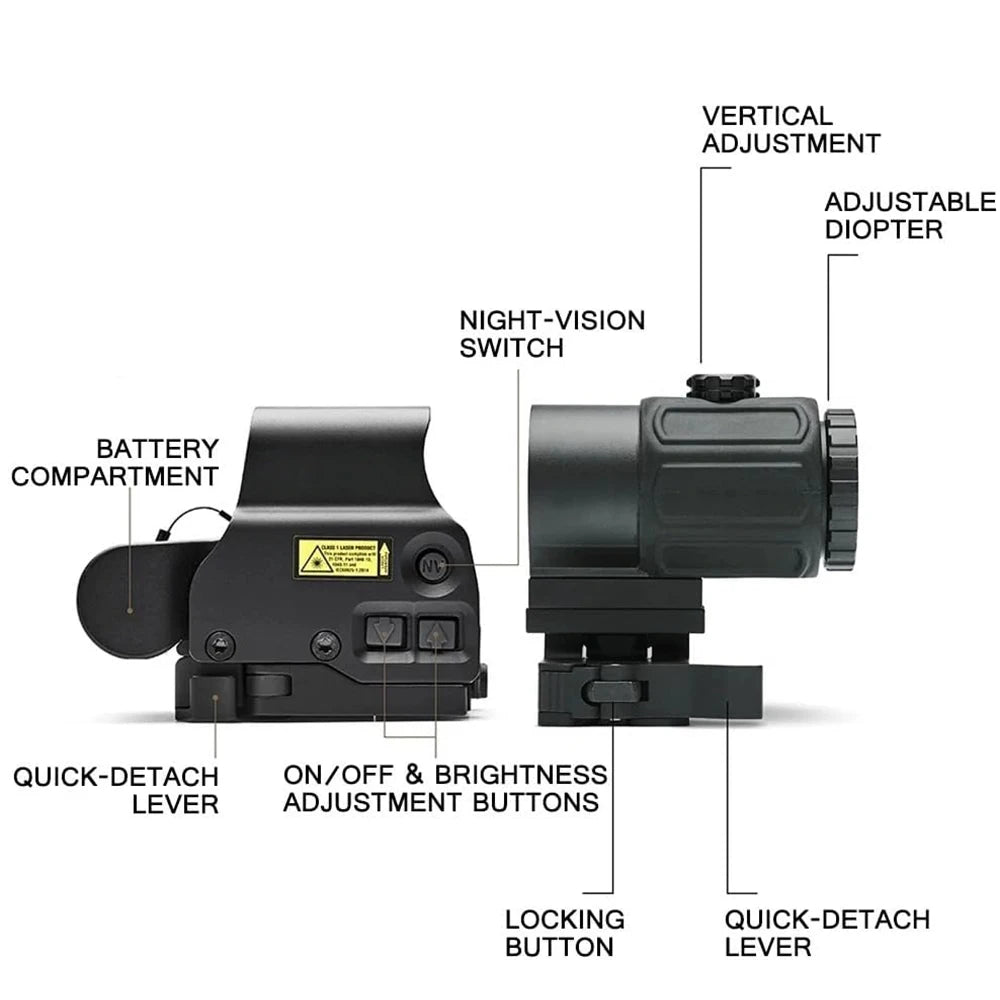 558+G43 Holographic Collimator Sight 558+G33/G45 Red Dot Optic Sight Tactical Hunting Gear W/20mm