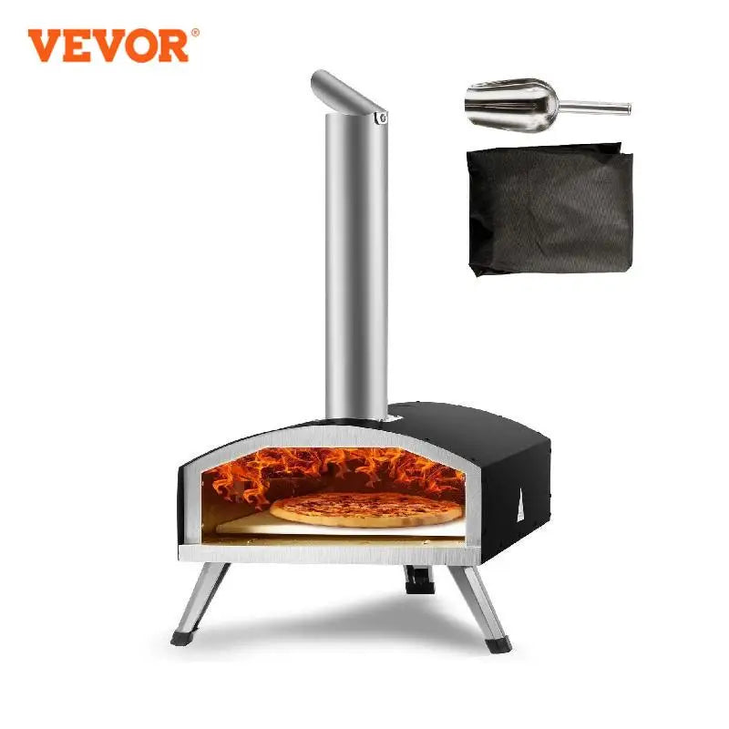 VEVOR 12" Portable Pizza Oven Wood Fired Food Grade Stainless Steel BBQ Picnics Baking Pizza Burner