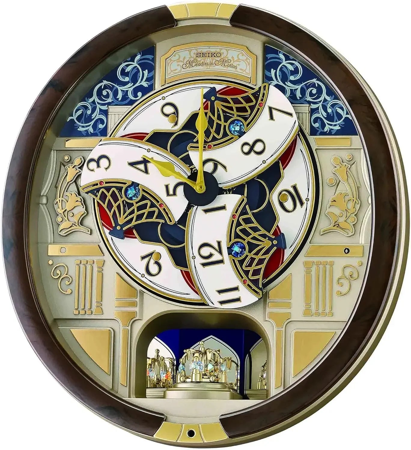 Melodies in Motion Wall Clock, Golden Trellis