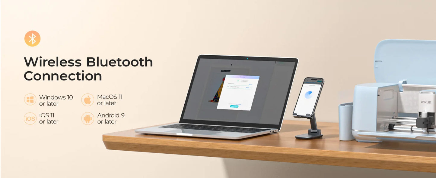 LOKLiK Vinyl Cutter Machine/Create Customized Cards Smart Cutting Machine w/iOS Android Windows Mac