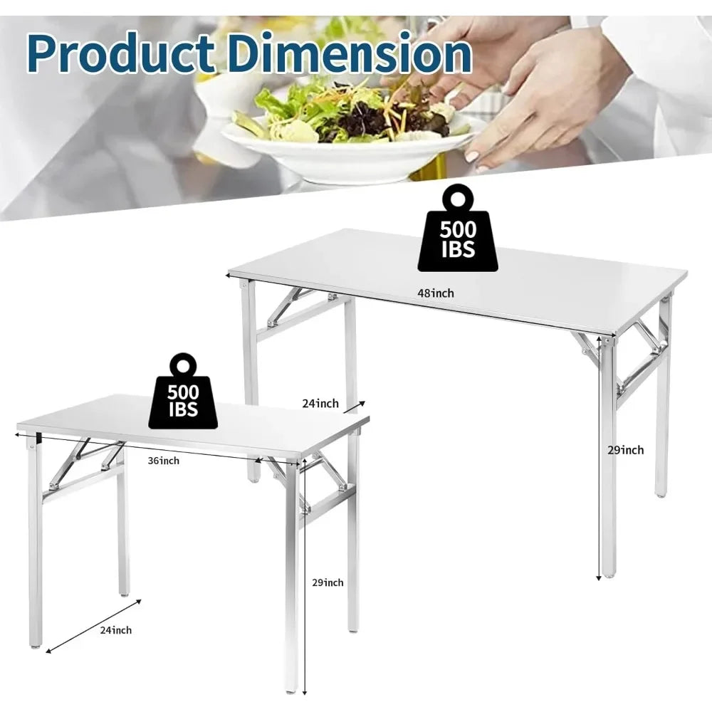 Small Stainless Steel Folding Table Camping Car Table Serving