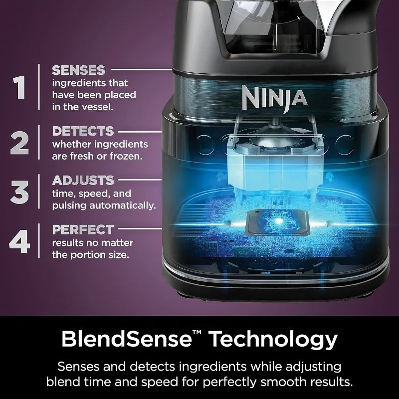 Ninja TB201 Detect Power Blender Pro, BlendSense Technology/1800 Peak Watts, 72 oz. Pitcher,Blender