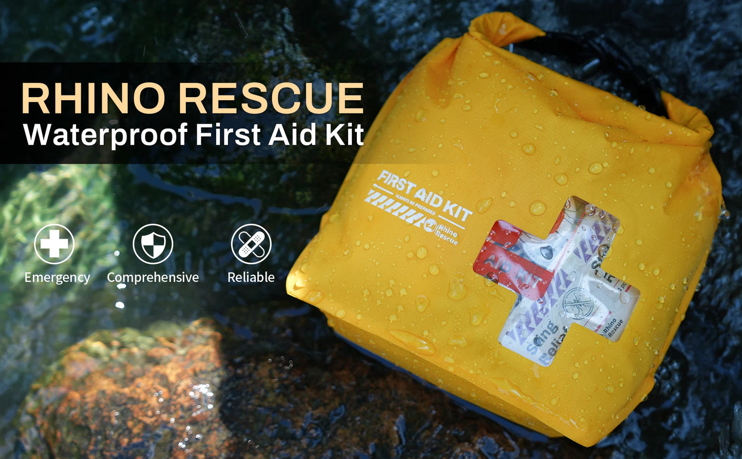 RHINO RESCUE Waterproof First Aid Kit, Lightweight Boat Dry Bag, Emergency Survival Supplies Floats