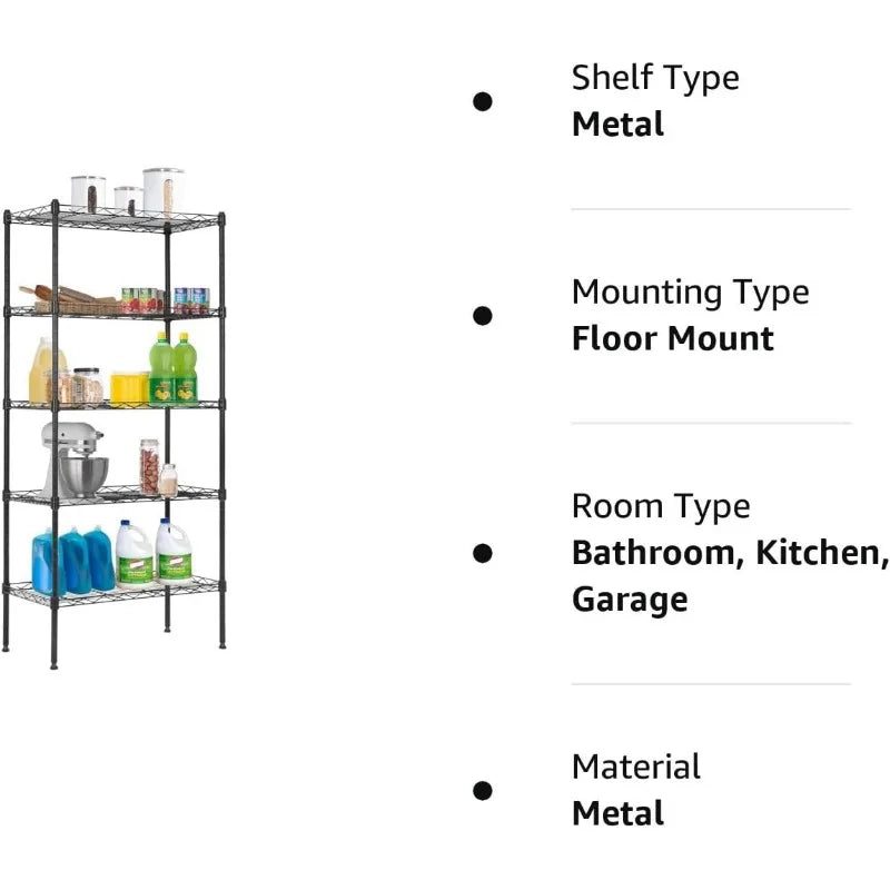 Storage Shelves 2100Lbs Capacity, 6-Shelf on Casters 48" L×18" W×72" H Commercial Wire Shelving Unit