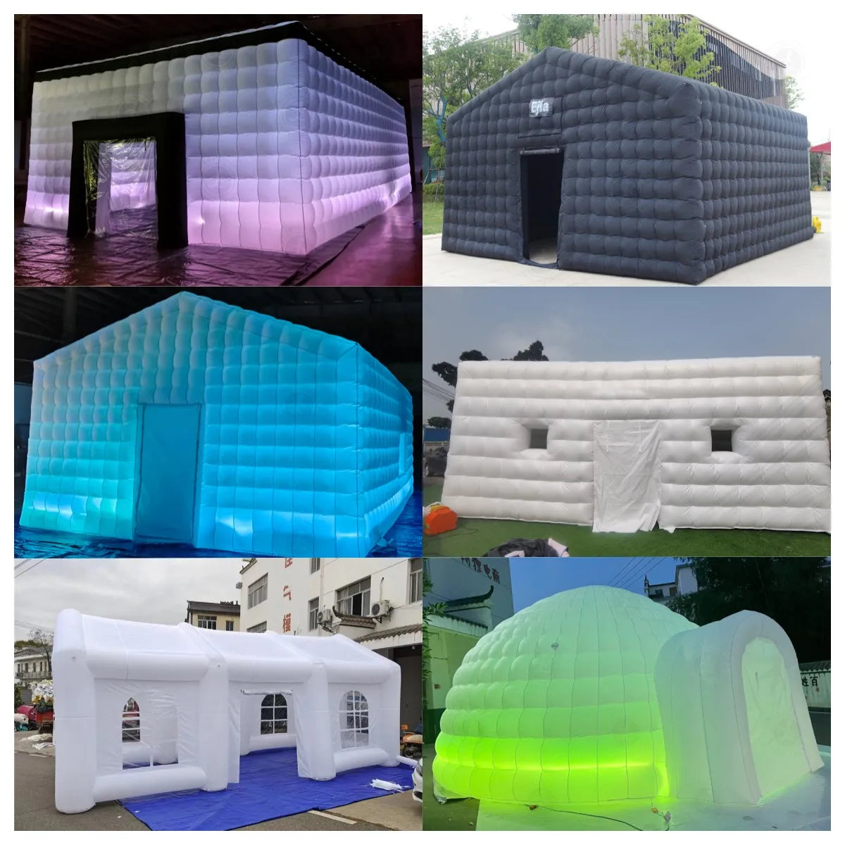 Portable Large LED Inflatable Air Cube Tent House w/Blower Inflatable Lighting Tent/Party Event