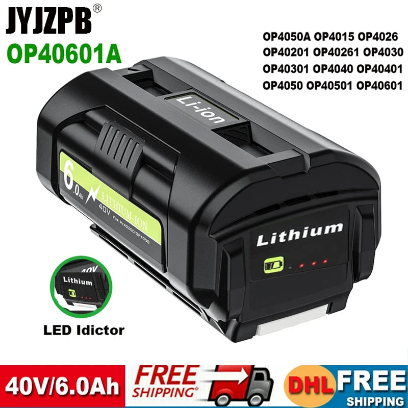 Ryobi OP40401 Battery 40V 6.0Ah Ryobi OP4026 OP4030 OP4050 OP4060A OP40201 OP40301 Batteries