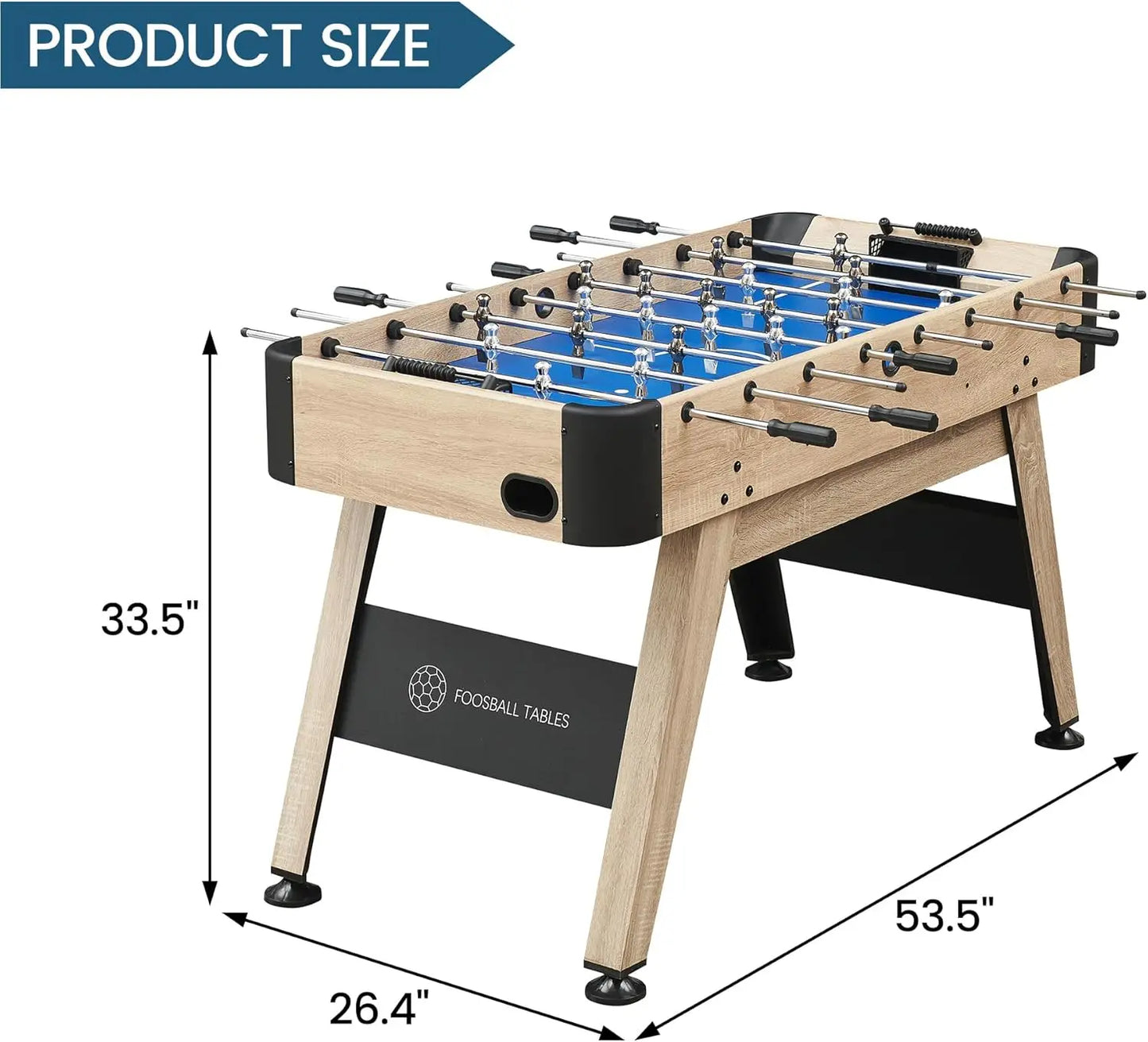 54 Inch Full Size Foosball Table, Soccer Table Game for Kids and Adults, Arcade Table Soccer