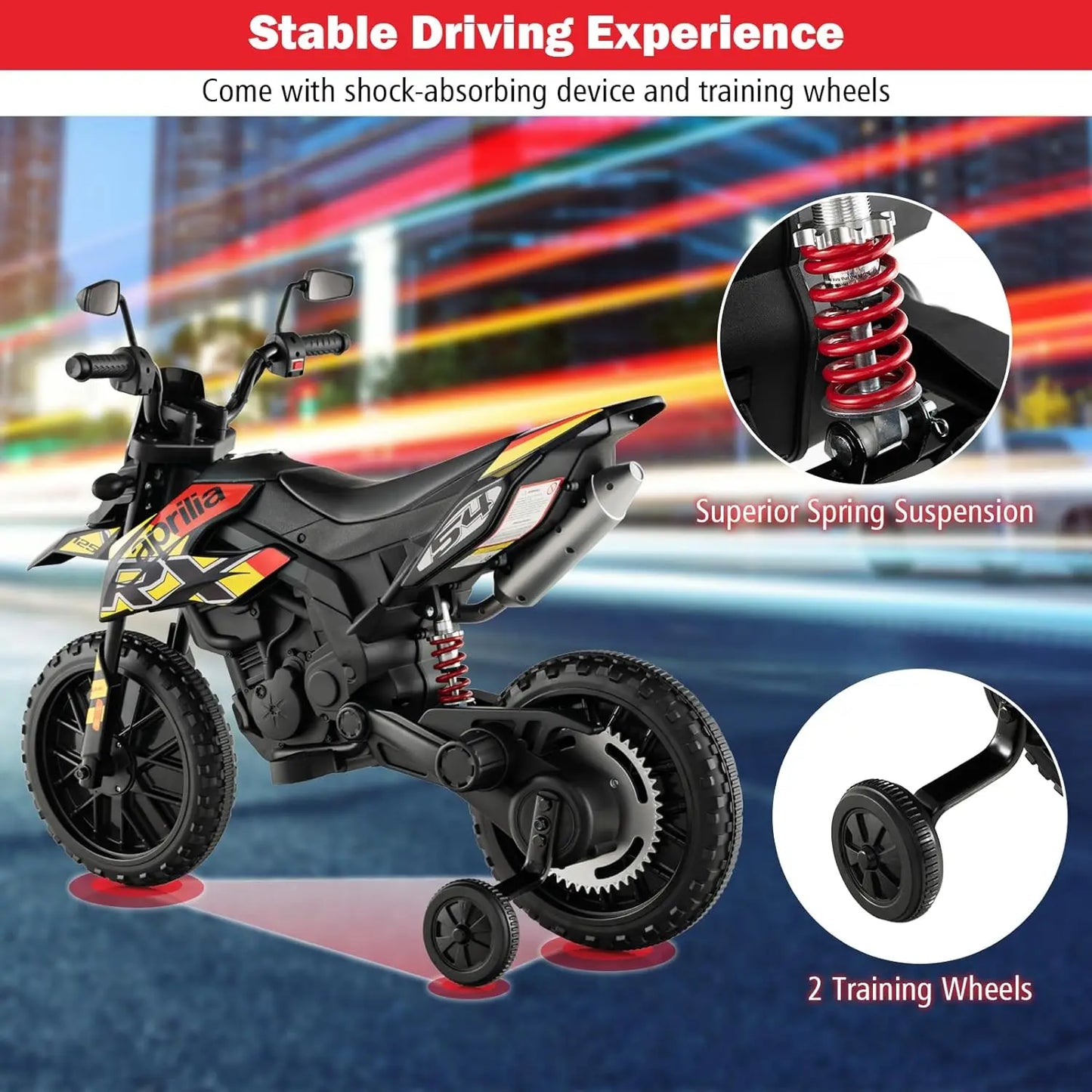 12V Electric Kid Dirt Bike for Boys, Battery Powered Motorcycle for Kids, Off Road Motorbike