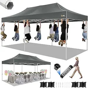 HOTEEL 10x20 Pop up Canopy Tent, Heavy Duty Easy Setup Tent Without Sidewalls