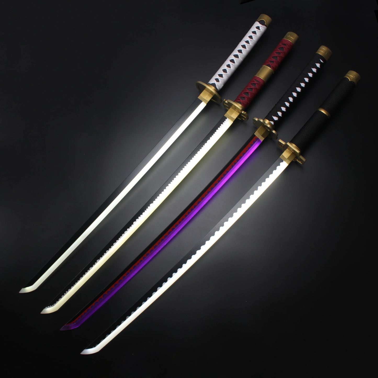 41″ Light Up Roronoa Zoro Swords Katana Japanese Anime Cosplay Samurai Sword Shusui Enma Kitetsu