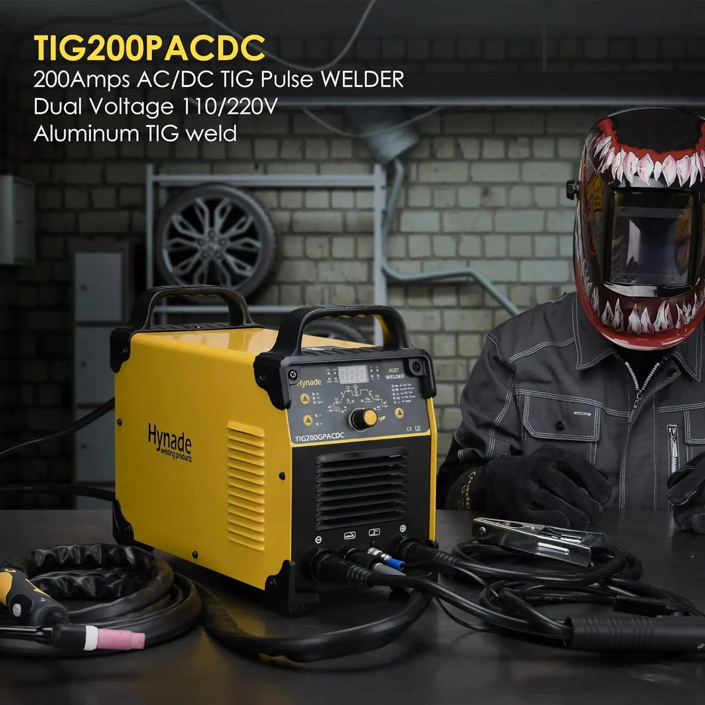 200 Amp AC/DC Tig Welder/Arc/Spot Welder/AC/DC Digital Inverter Dual Voltage 110/220V Aluminum Tig