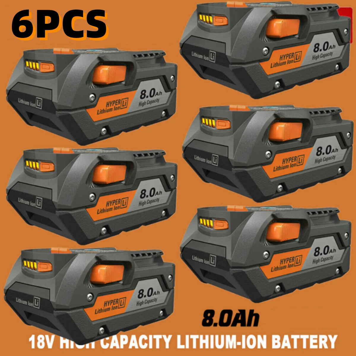 Upgraded R840087 18V 8.0Ah Lithium Battery/RIDGID 18V R840083, R840085, AC840085, Cordless