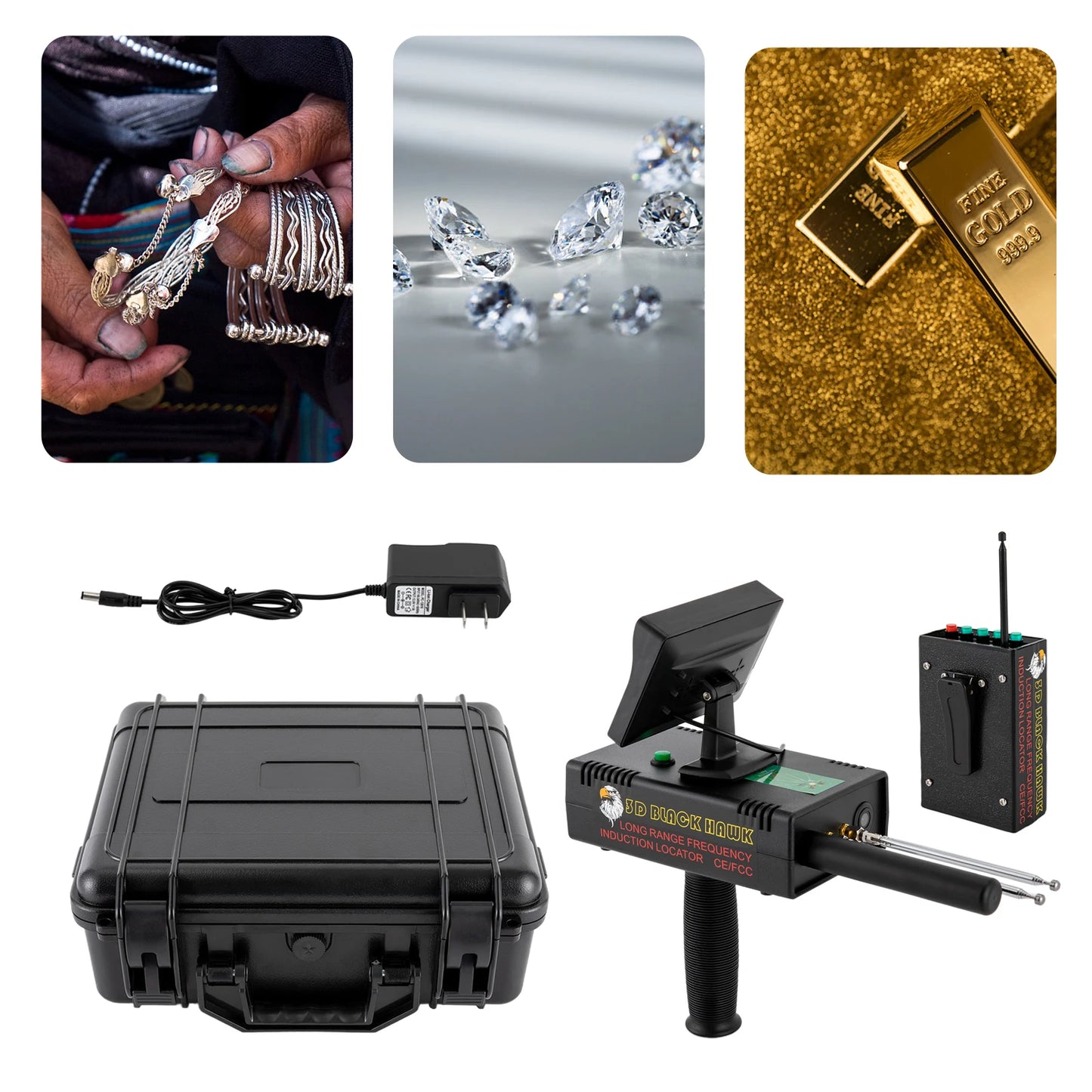 Metal Detector Gold Finder Underground Metal Scanner with High Definition Screen/AC100‑240V