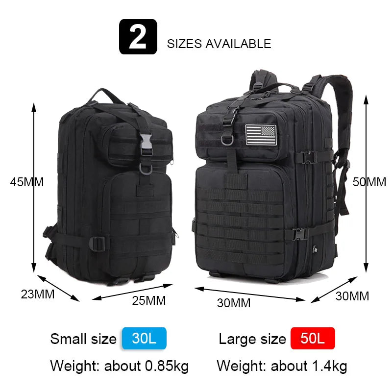 30L/50L Military Tactical Backpack Hiking Hunting Camping Rucksacks 900D Nylon Waterproof Bags