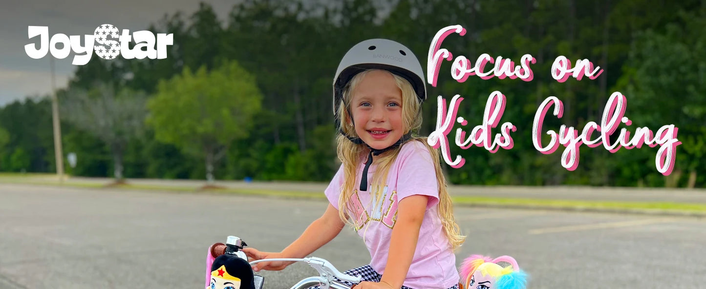 JOYSTAR Kids Bike 2-7 Years, 12 14 16" Girls Bike w/Doll seat, Boys Bike w/ Flag & Plate