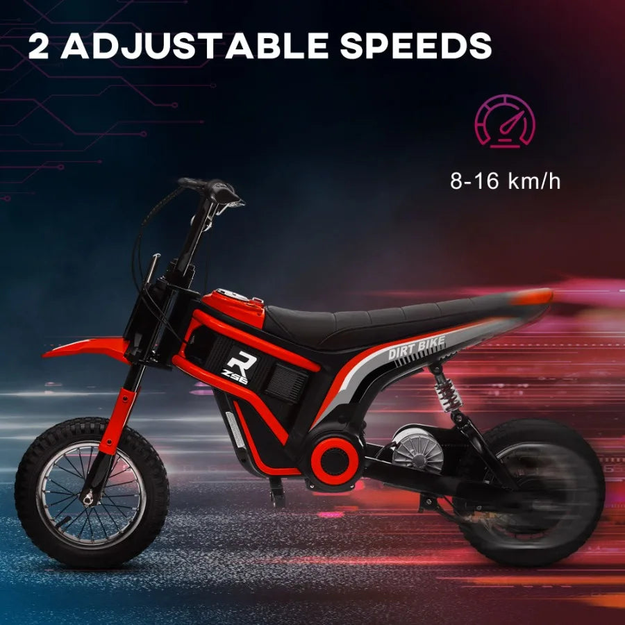 Aosom Electric Dirt Bike w/Twist Grip Throttle 24V 350W Off-Road Electric Motorcycle Up to 15 MPH