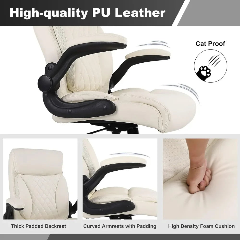 Executive Office Chair, Ergonomic Home Office Desk Chairs, PU Leather Computer Chair