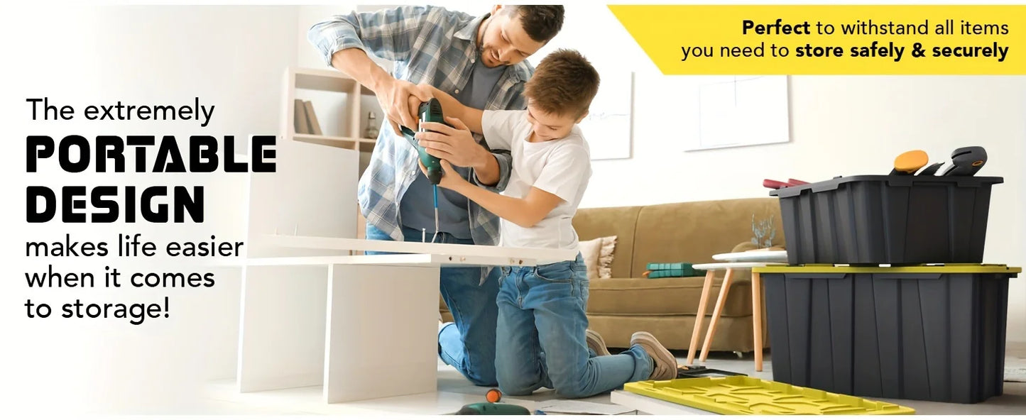 4pcs 17 Gallon Plastic Storage Bin Tote Organizing Container with Ultra Durable Secure Latching Lids