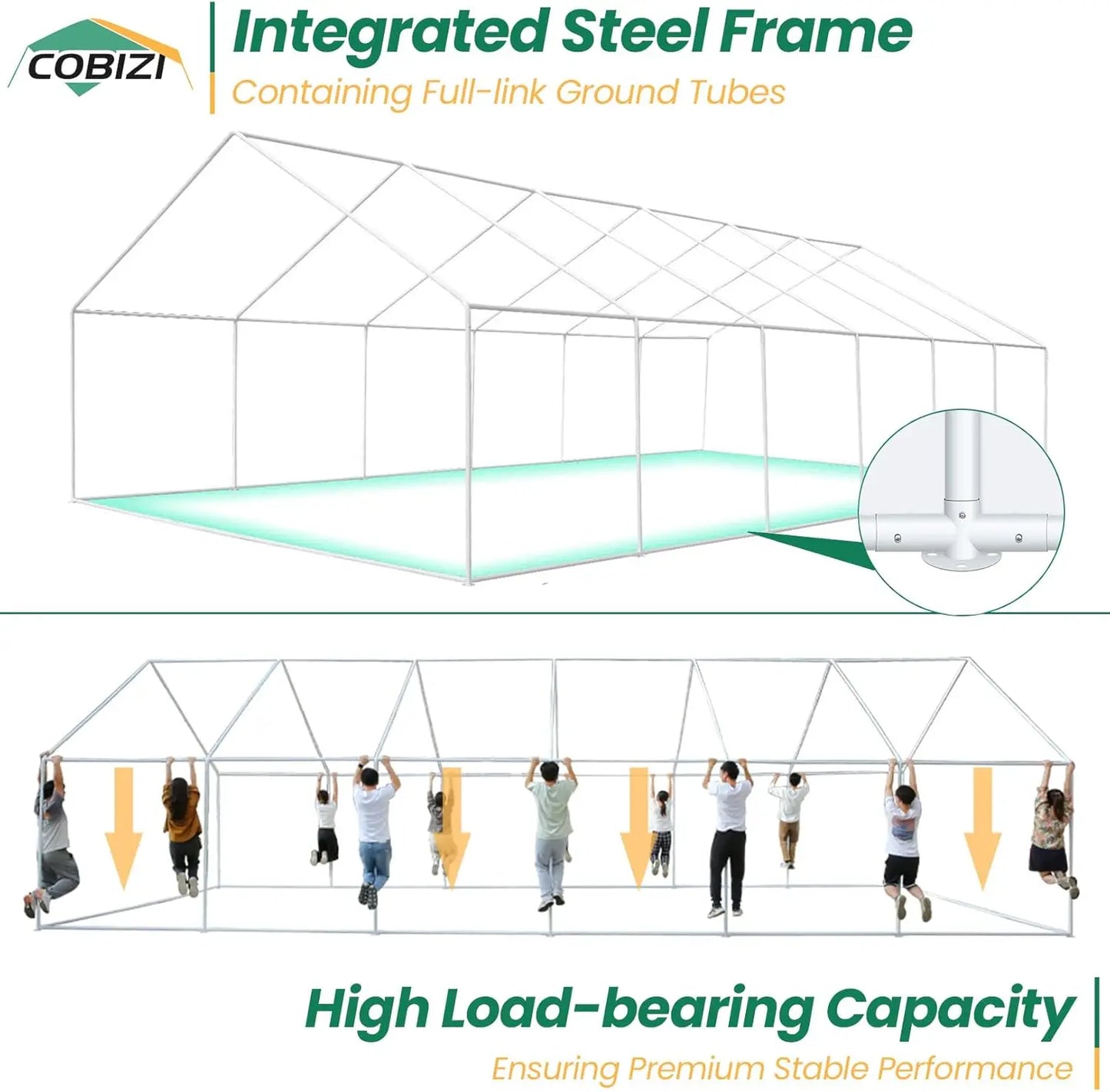 COBIZI 20x40 Party Tent Heavy Duty, Galvanized Wedding Tent, Event Shelter