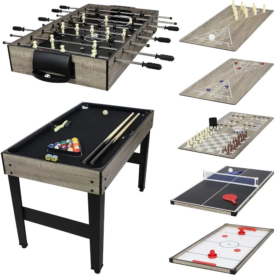 10-in-1 Table/Multi-Game w/Billiards Hockey Foosball Ping Pong Chess Checkers Backgammon Bowling
