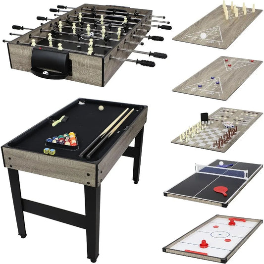 10-in-1 Table/Multi-Game w/Billiards Hockey Foosball Ping Pong Chess Checkers Backgammon Bowling