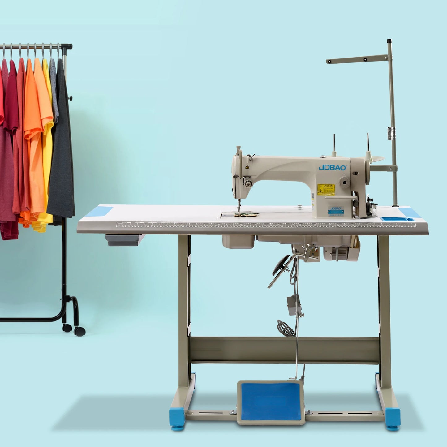 JDBAO 110V 500W Industrial Sewing Machine 200-6500 RPM Clutch Motor Adjustable Stitch Length
