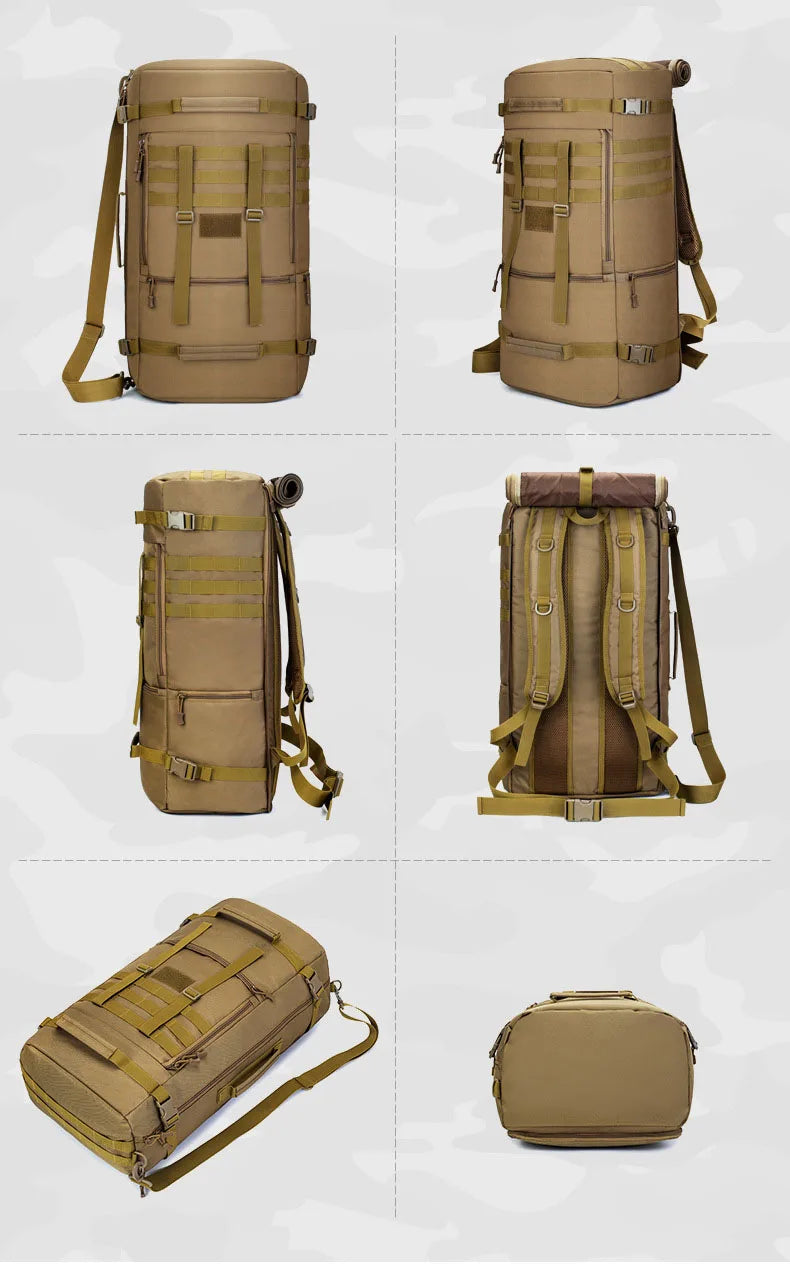 65L Military Tactical Backpack Men Travel Luggage Bag Sport Hunting Molle Camping Rucksacks