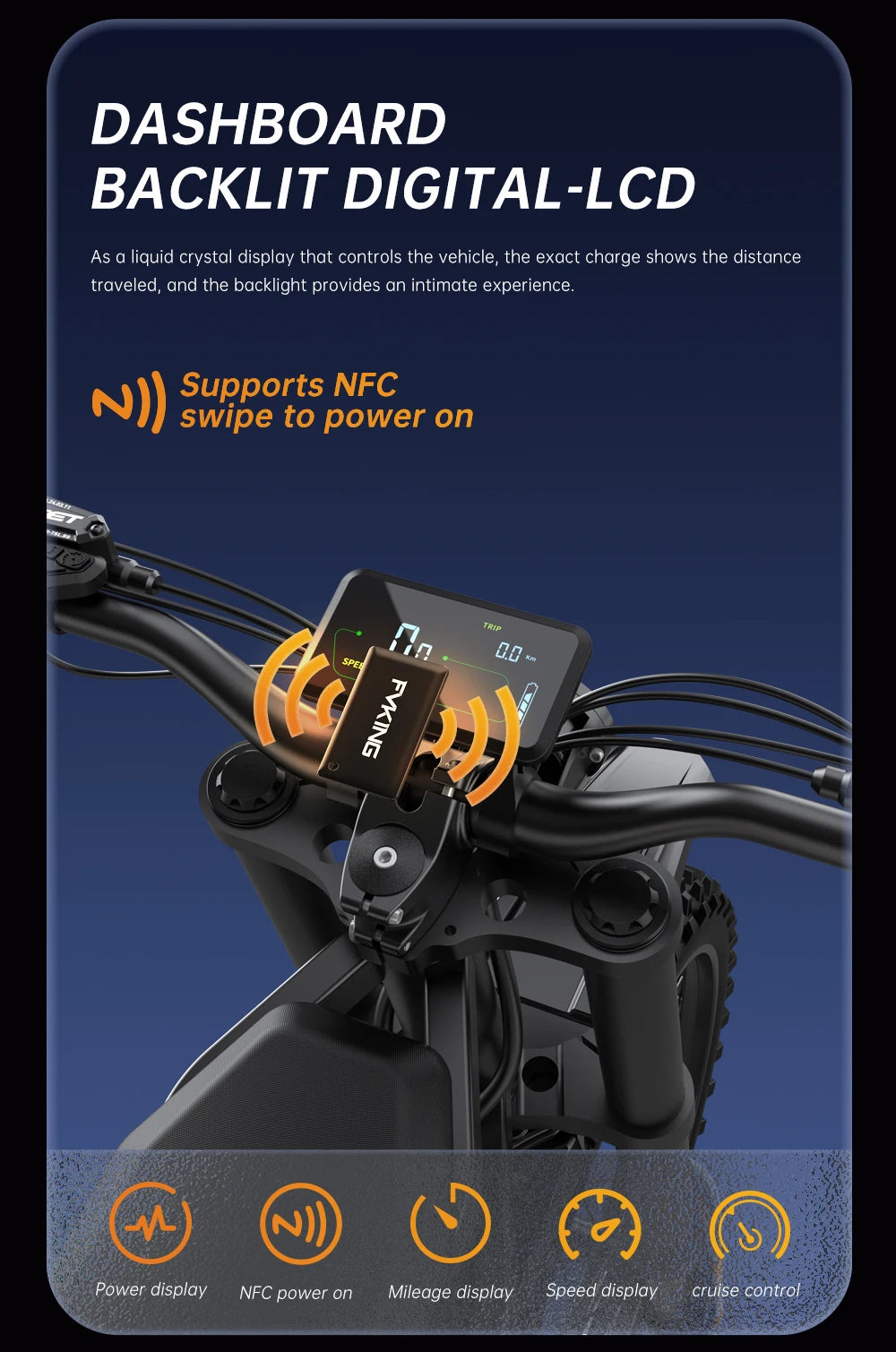 FVKINGE6 off-road electric bicycle 25 inch tires 52V40AH electric motorcycle peak 2900W motor 60KM/H