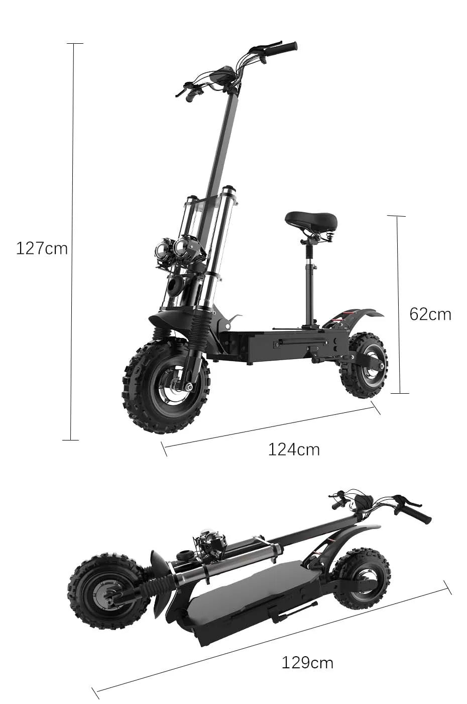 48V-72V Electric Scooter 1200W-5600W / Dual Motor Scooter Electric 85KM/H Maximum Speed E Scooter