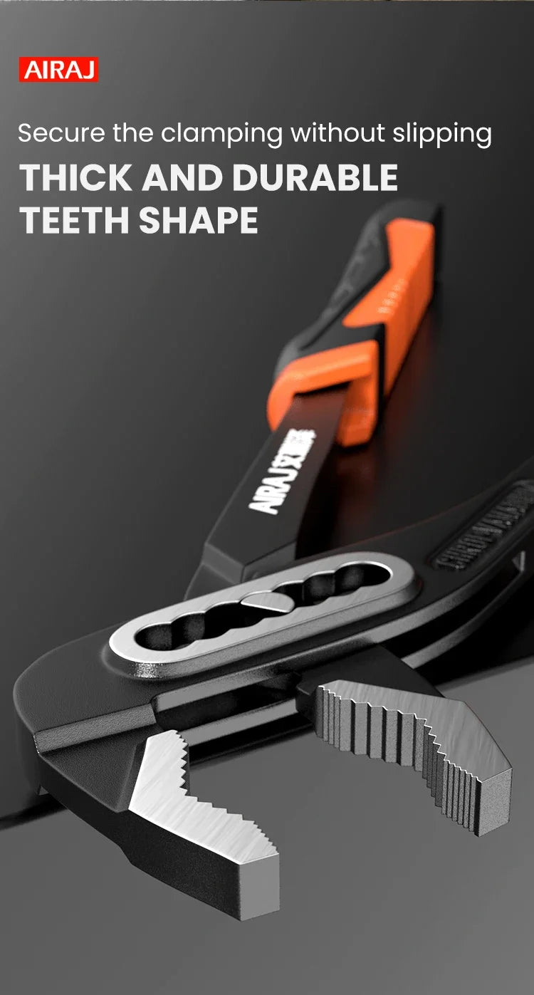 AIRAJ 8/10/12" Water Pump Pliers 3 Pack Large Jaw Heavy-Duty w/Quick-Release Lever & Non-Slip Handle