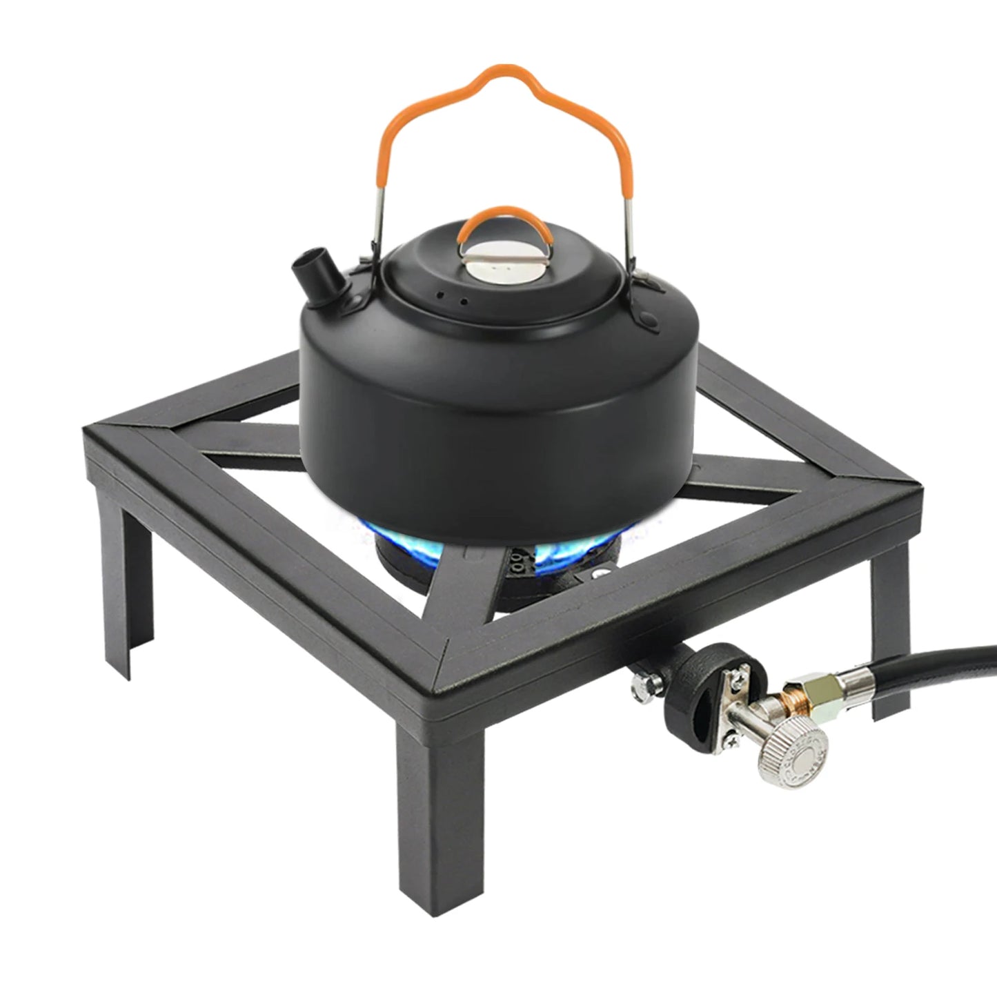 8000W Portable Single Burner Outdoor Gas Stove Propane Cooker w/Adjustable 0-20Psi Regulator