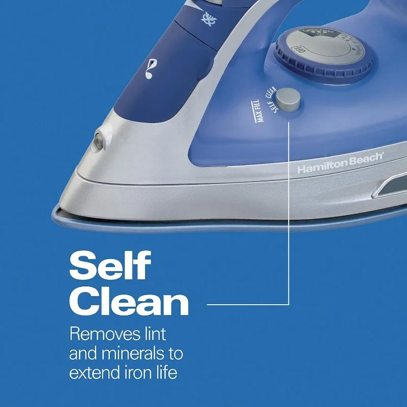 Steam Iron & Vertical Steamer/Scratch-Resistant Soleplate/3-Way Shut Off 8' Retractable Cord 1500W