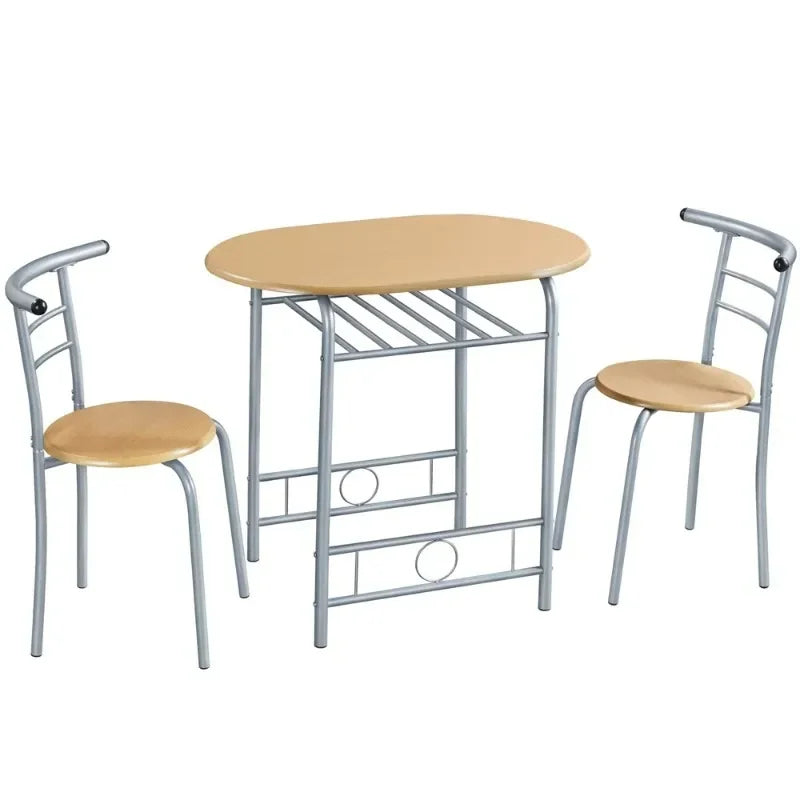 Alden Design Modern Dining Set 3pcs round Table And 2 Chairs Multiple Colors Available