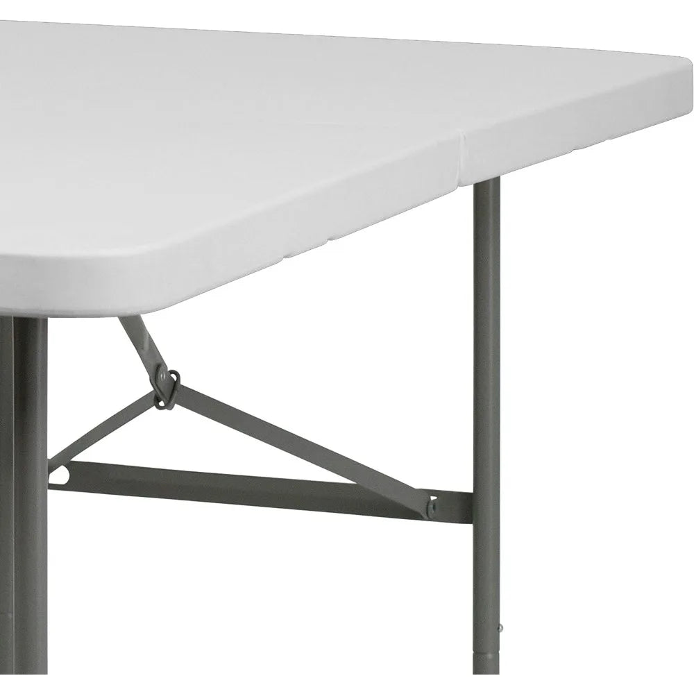 5-Foot Bi-Fold Granite White Plastic Folding Table