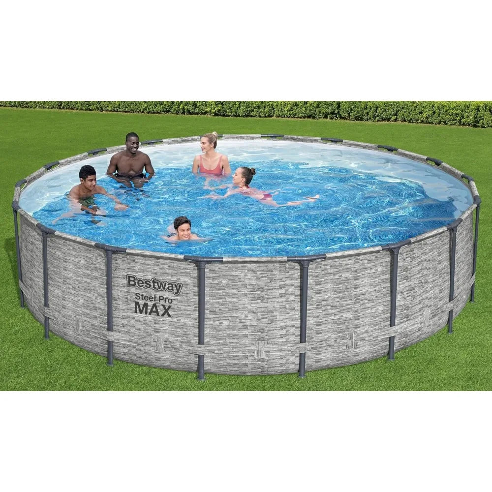 18’x 48”Round Above Ground Pool  1500gal Filter Pump, 48" Ladder and 18' Pool Cover